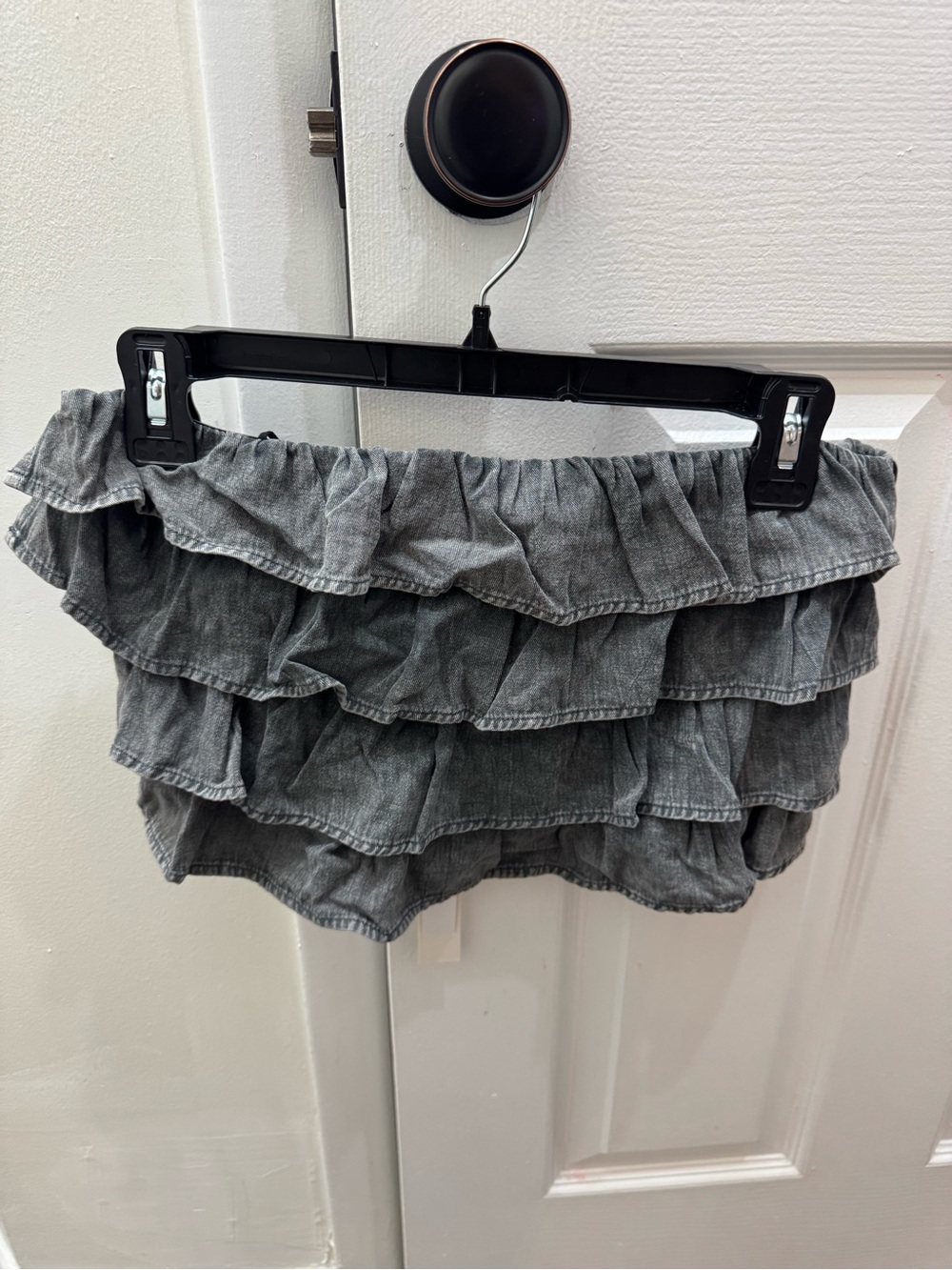 Mustard Seed Gray Layered Ruffle Top